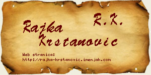 Rajka Krstanović vizit kartica